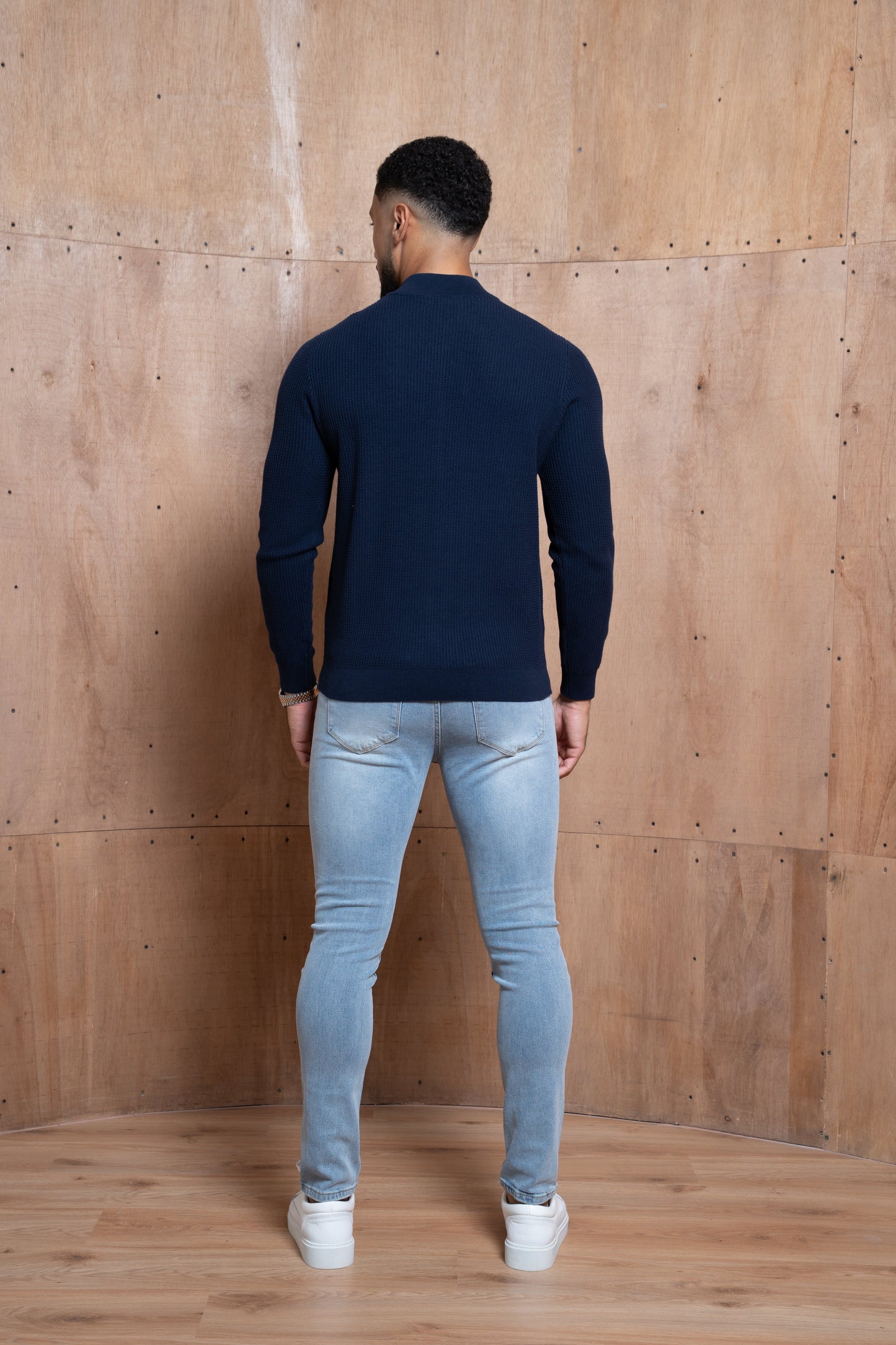 Capo TWIST Cotton 1/4 Zip Jumper - Navy