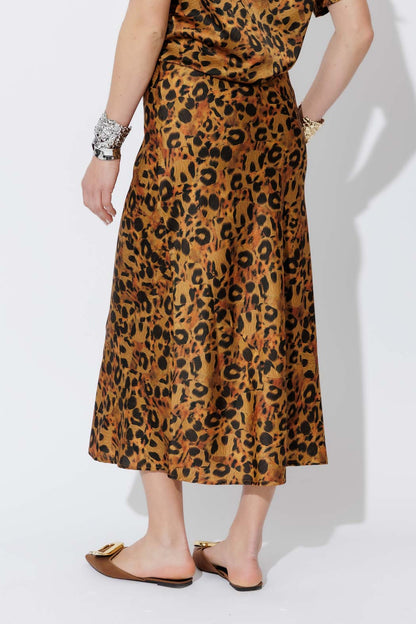 Animal Silky Bias Skirt