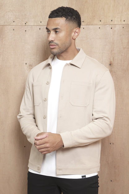 Capo Smart Button Overshirt - Stone