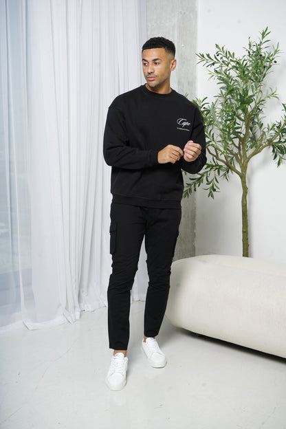 Capo Elasticated Cargo Trouser - Black