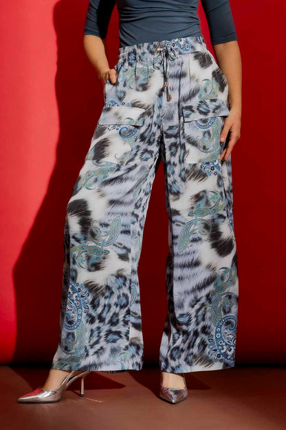 Blue Paisley Classic Cargo Culottes