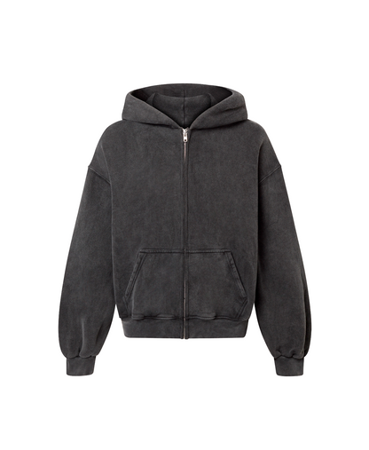450 GSM 'Vintage Black' Zipper