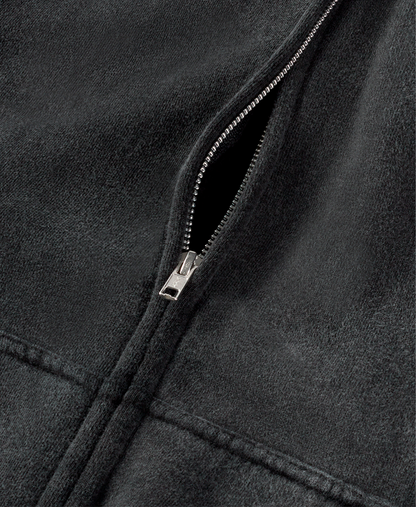 450 GSM 'Vintage Black' Zipper