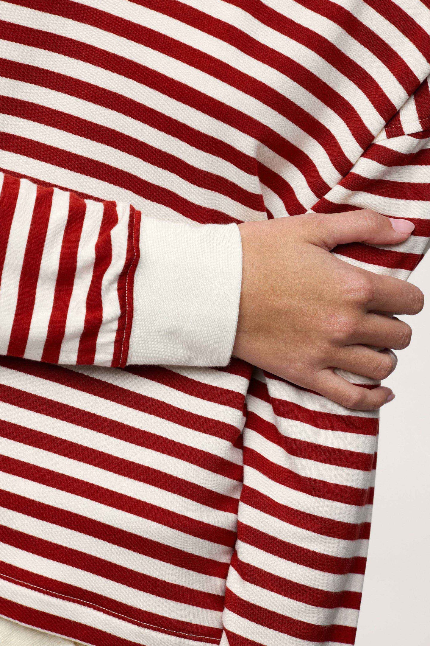 Boyfriend Stripe Tee | Scarlet White Stripe