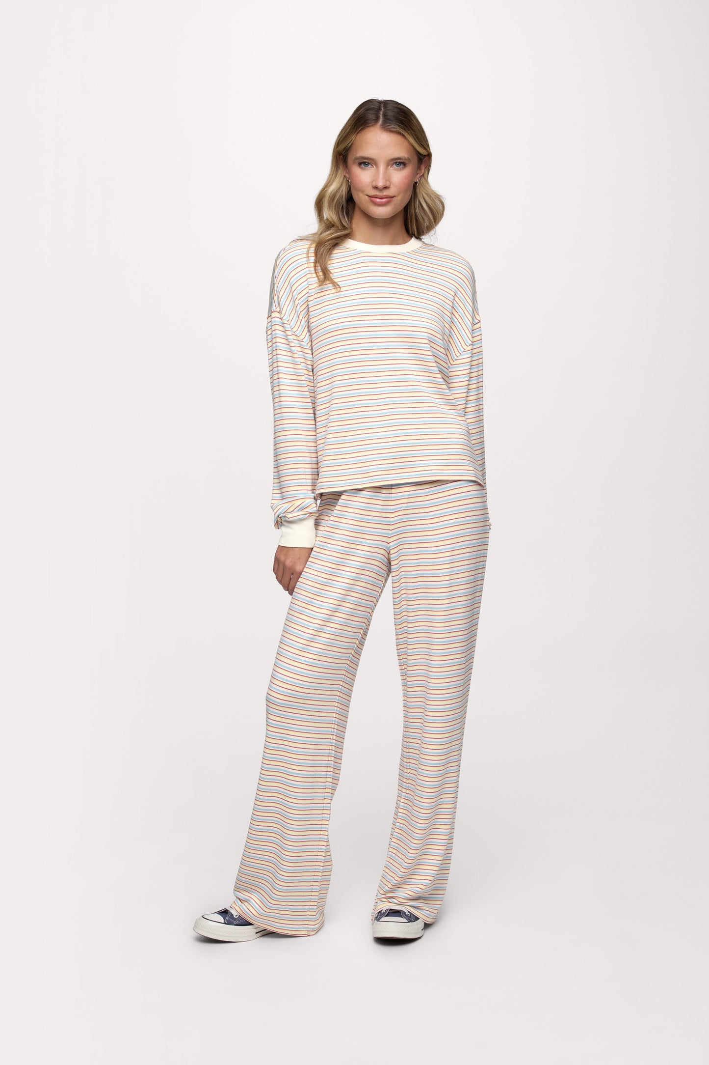 Boyfriend Stripe Tee | Sky Lemon Stripe