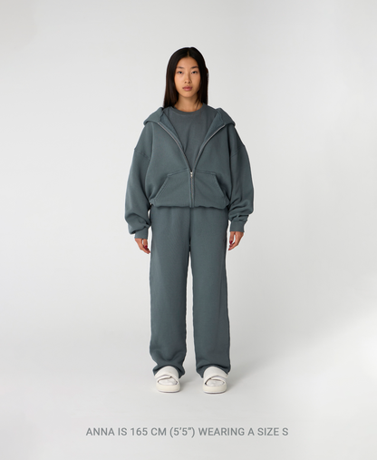 450 GSM 'Mud Gray' Zipper