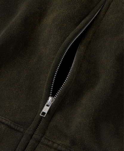 450 GSM 'Bleach Black' Zipper