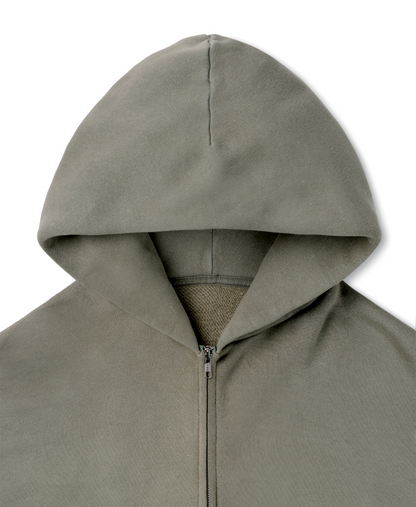450 GSM 'Vintage Olive' Zipper
