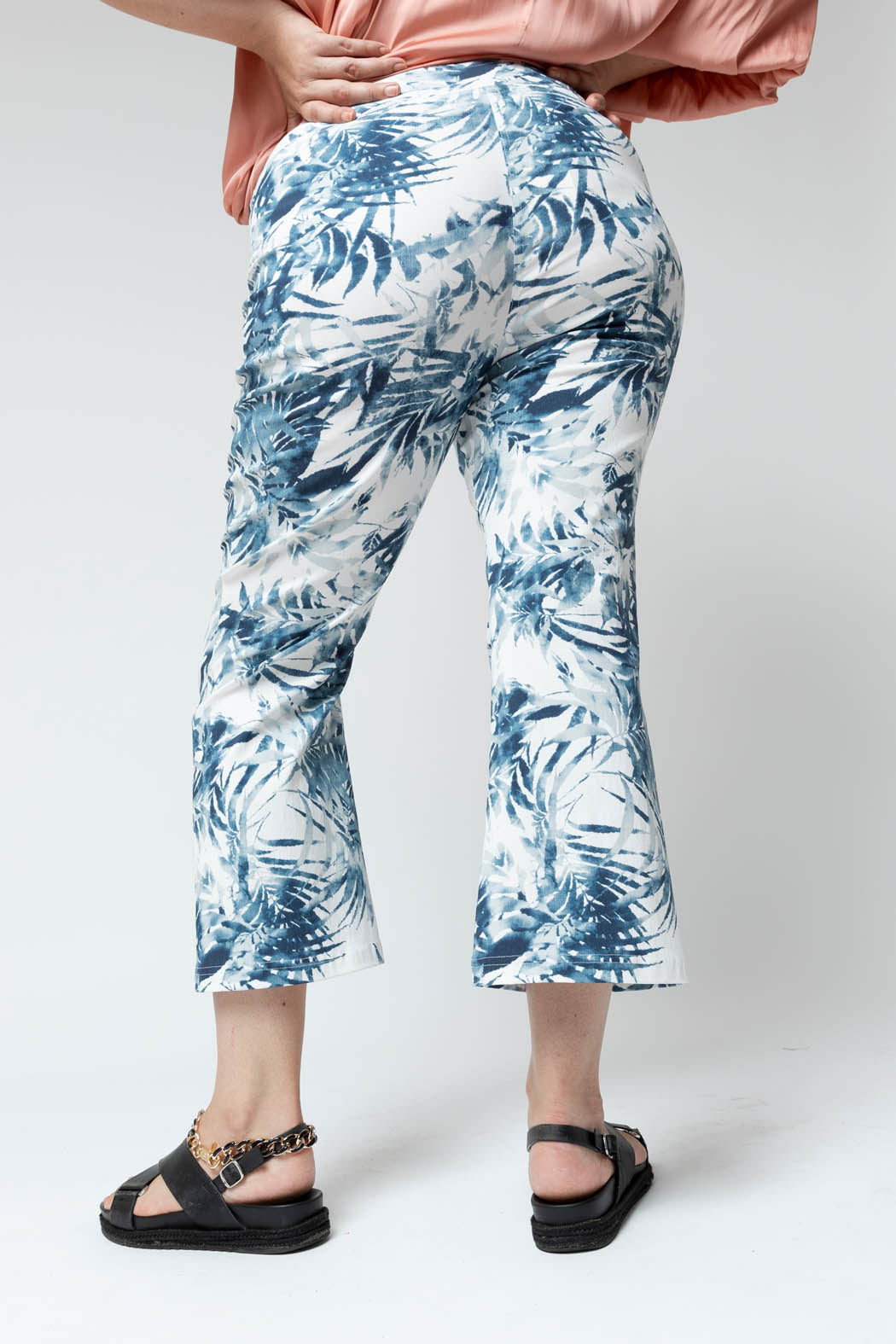 Blue And White Easy Days Stretch Pants - Final Sale