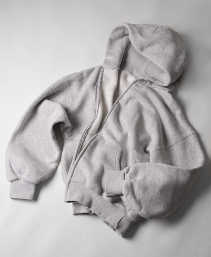 450 GSM 'Light Heather Gray' Zipper