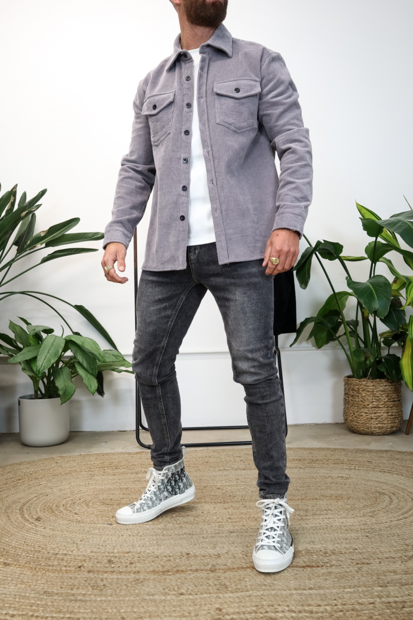Capo CORD OVERSHIRT - Grey