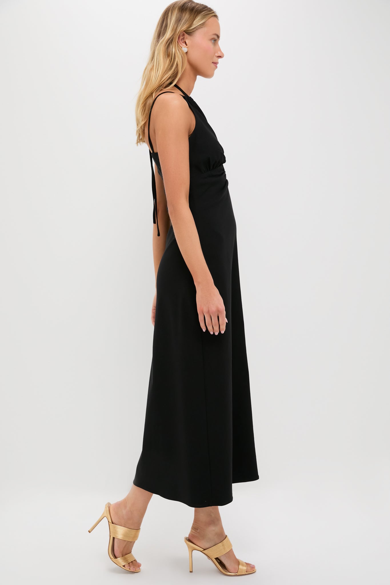Black Seashell Dionis Midi Dress