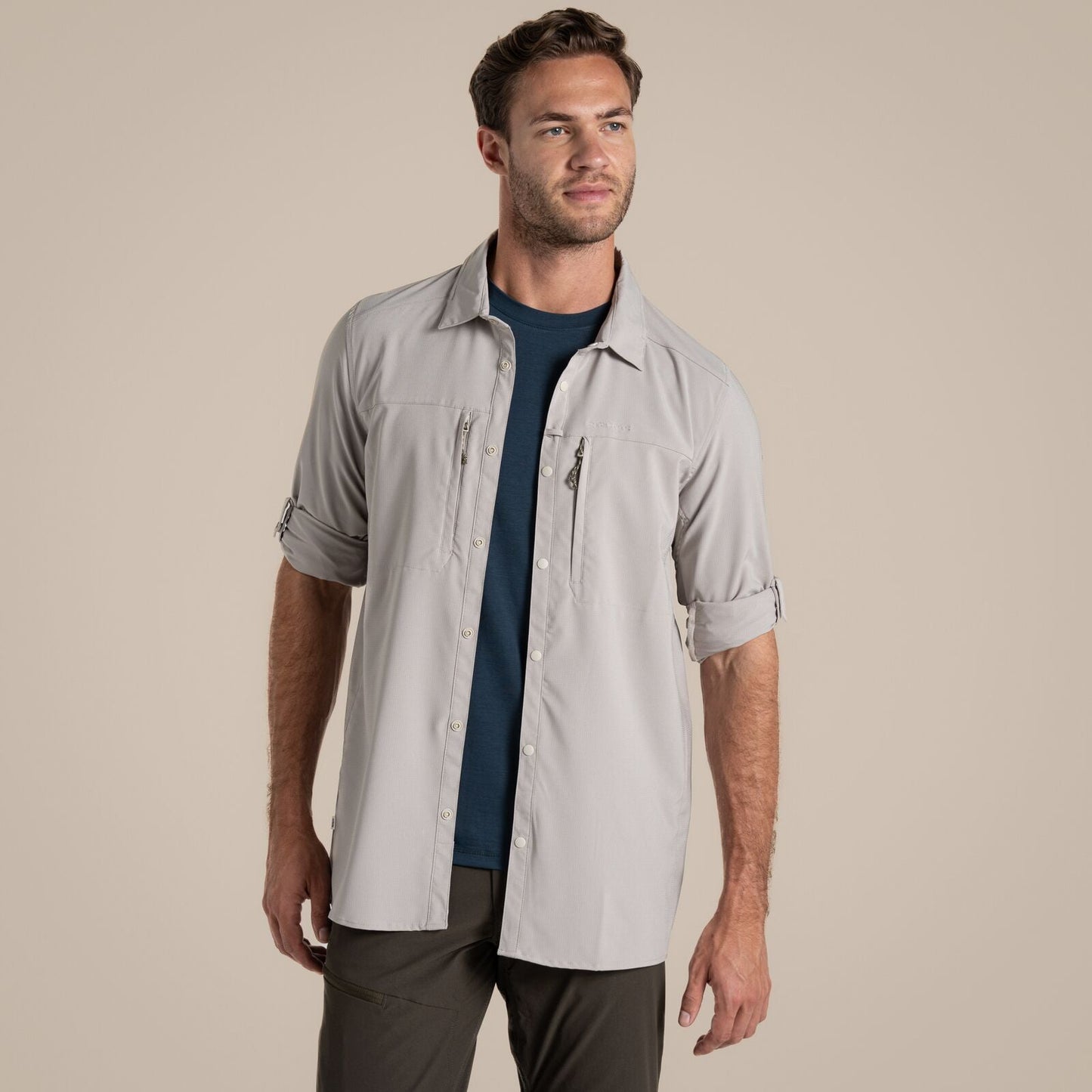 Craghoppers Mens NosiLife Pro V UPF Long Sleeve Shirt