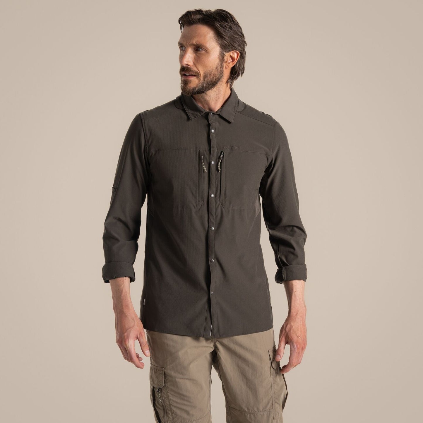 Craghoppers Mens NosiLife Pro V UPF Long Sleeve Shirt