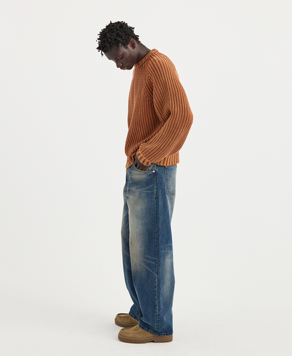3 Gauge 'Dark Red' Knit