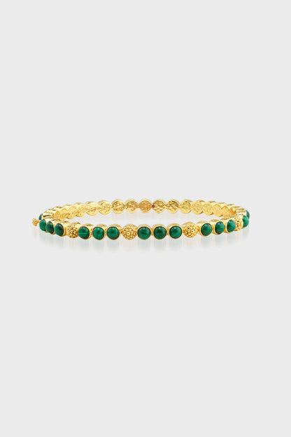 Berry Gem Petite Hinged Bangle - Malachite